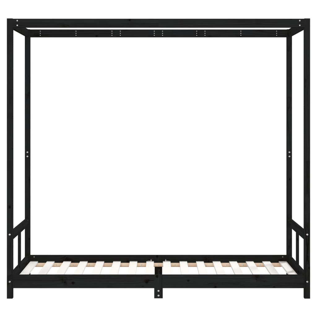 vidaXL Kinderbedframe 80x200 cm massief grenenhout zwart