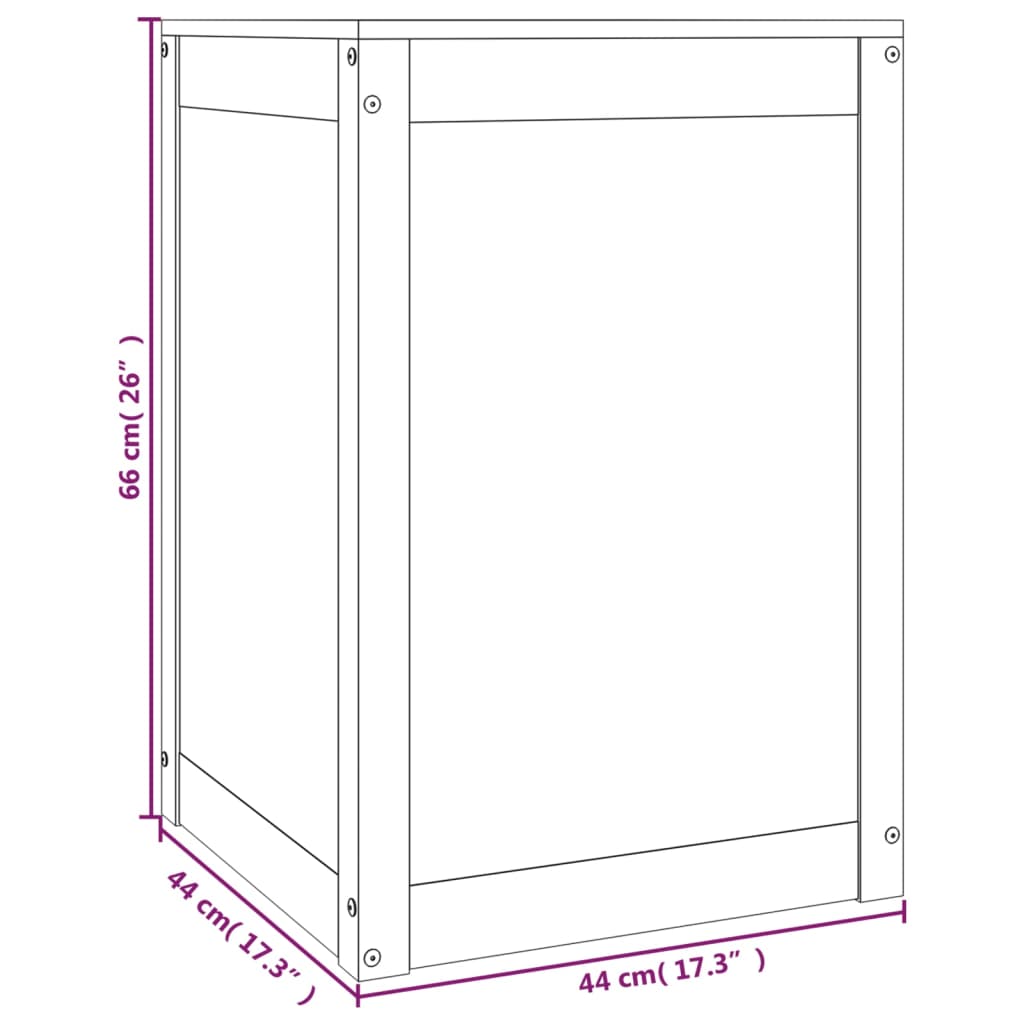 vidaXL Wasmand 44x44x66 cm massief grenenhout