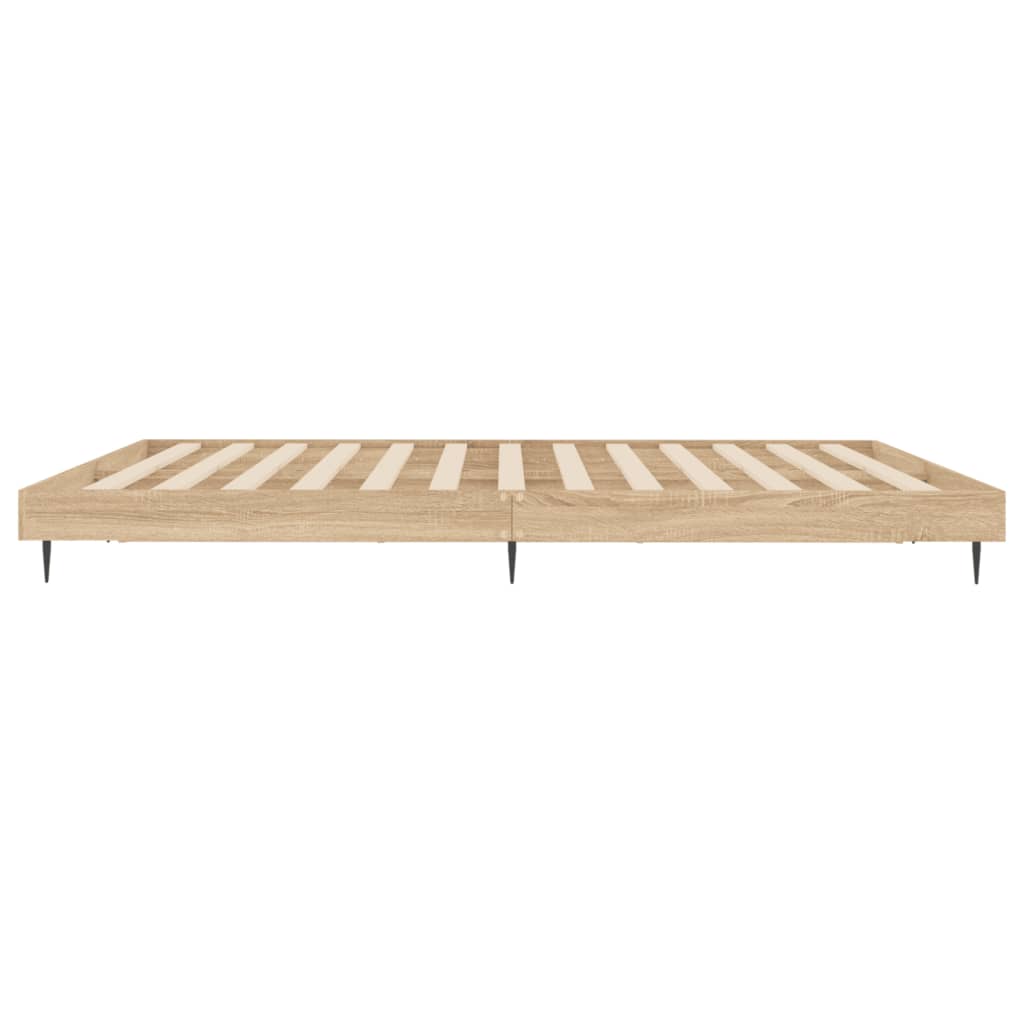 vidaXL Bedframe bewerkt hout sonoma eikenkleurig 200x200 cm