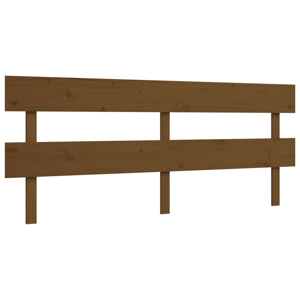 vidaXL Bedframe met hoofdbord massief hout honingbruin 200x200 cm