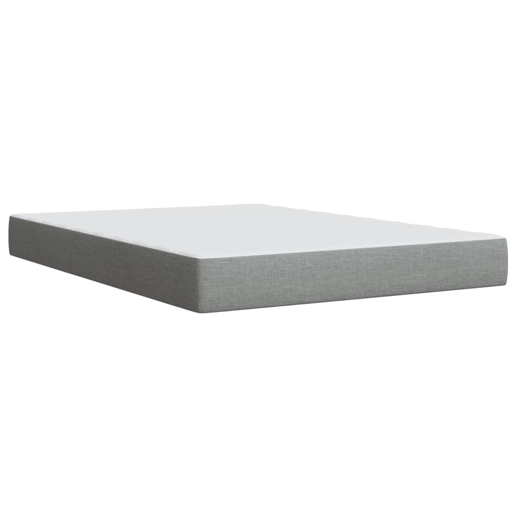 vidaXL Boxspring met matras stof lichtgrijs 140x200 cm