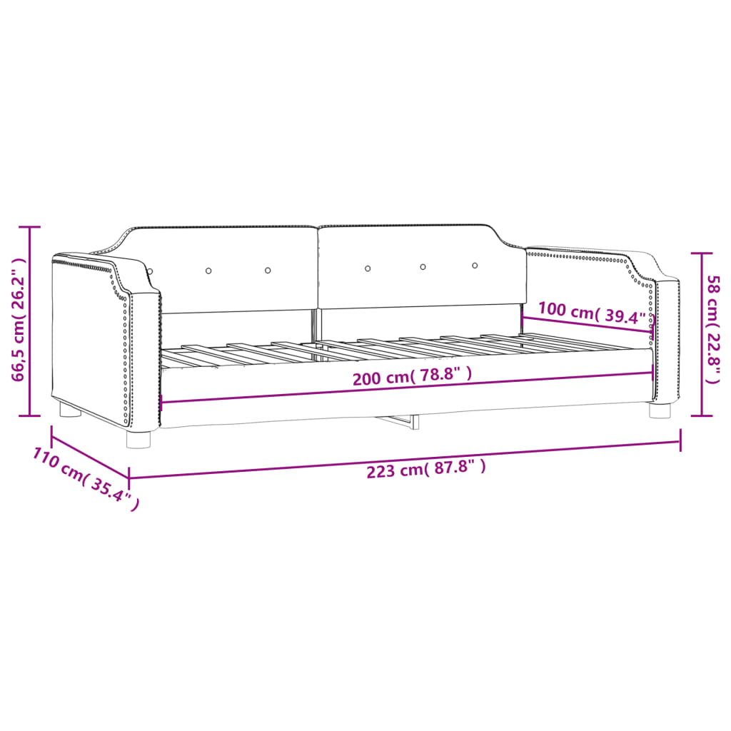 vidaXL Slaapbank 100x200 cm stof taupe