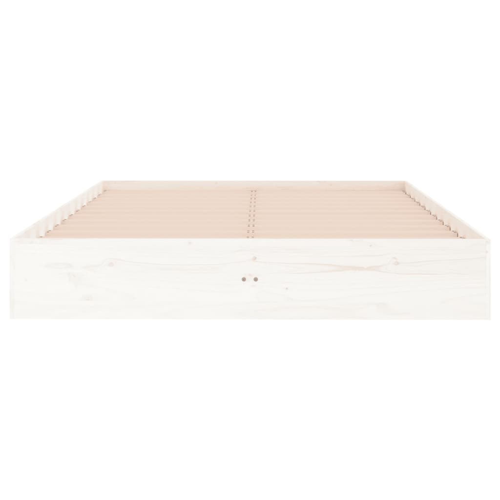 vidaXL Bedframe massief hout wit 140x190 cm