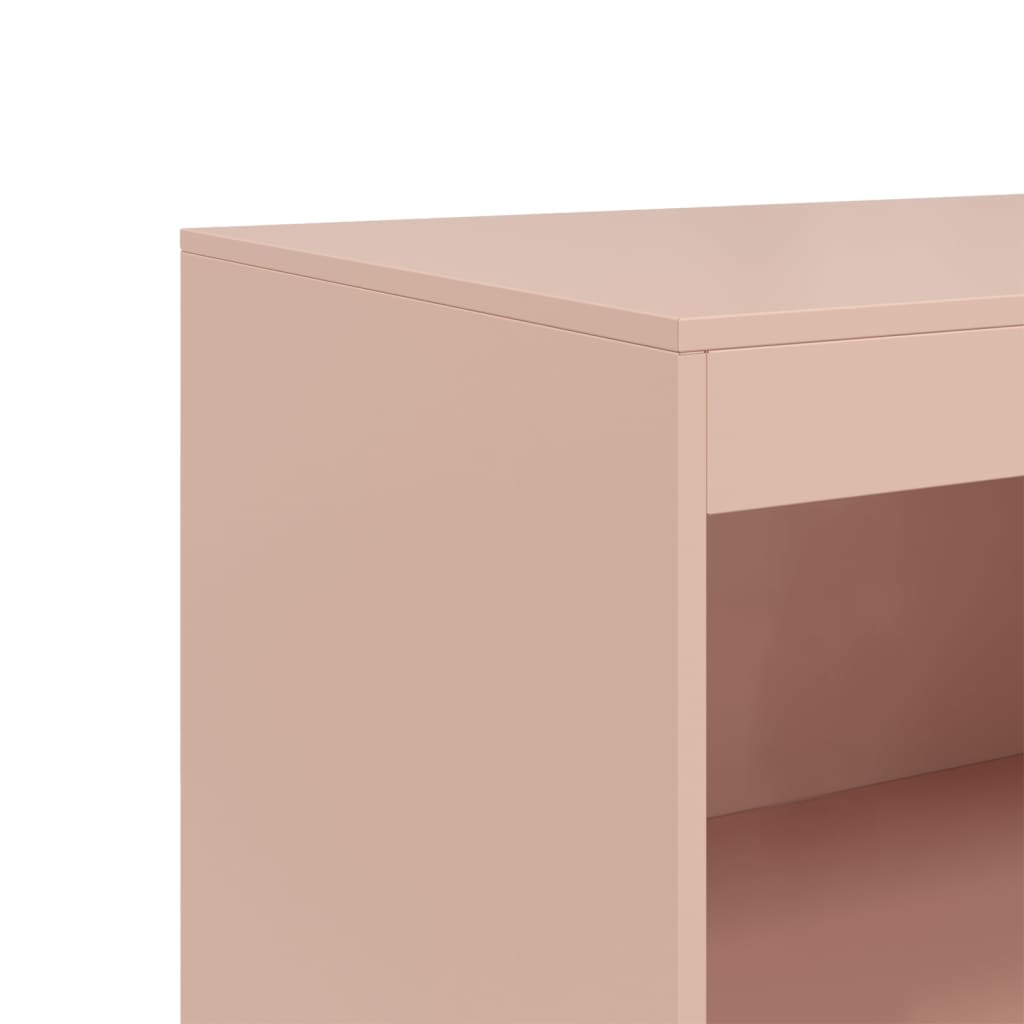 vidaXL Dressoir 67x39x107 cm staal roze