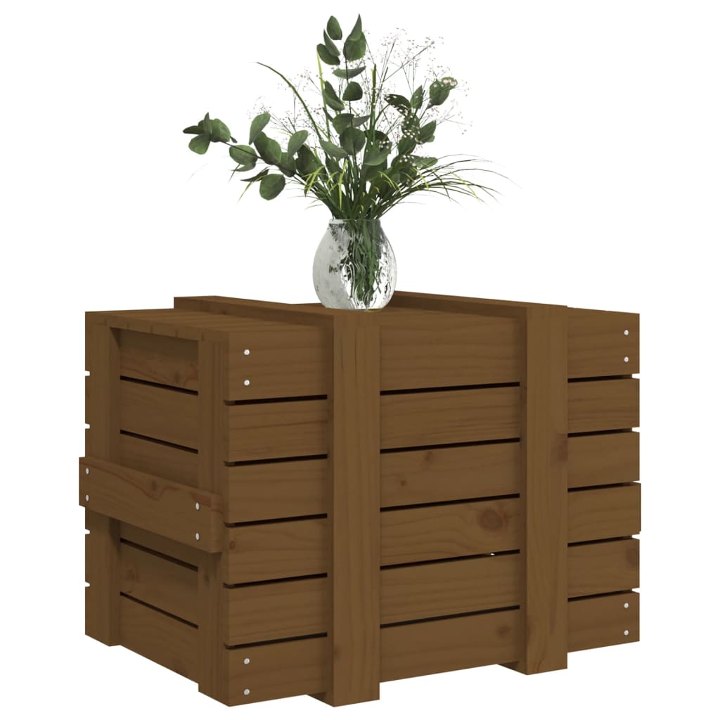 vidaXL Opbergbox 58x40,5x42 cm massief grenenhout honingbruin