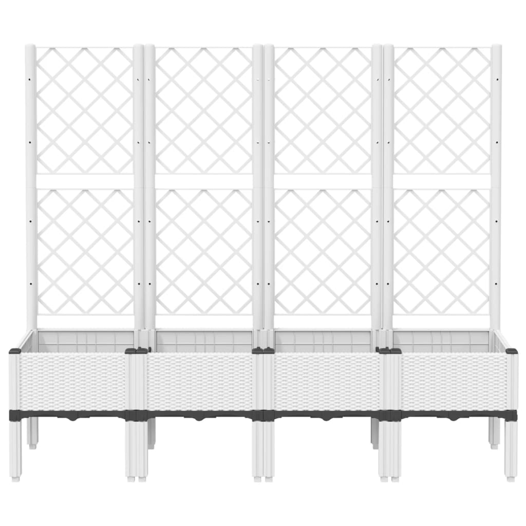 vidaXL Plantenbak met latwerk 160x40x142 cm polypropeen wit