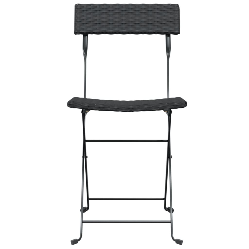 vidaXL Bistrostoelen 6 st inklapbaar poly rattan en staal zwart