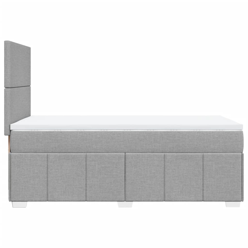 vidaXL Boxspring met matras stof lichtgrijs 90x200 cm