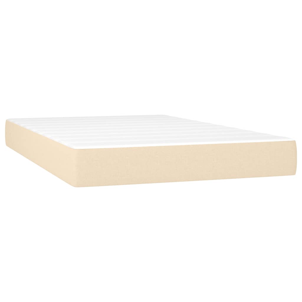 vidaXL Boxspring met matras en LED stof crèmekleurig 120x190 cm