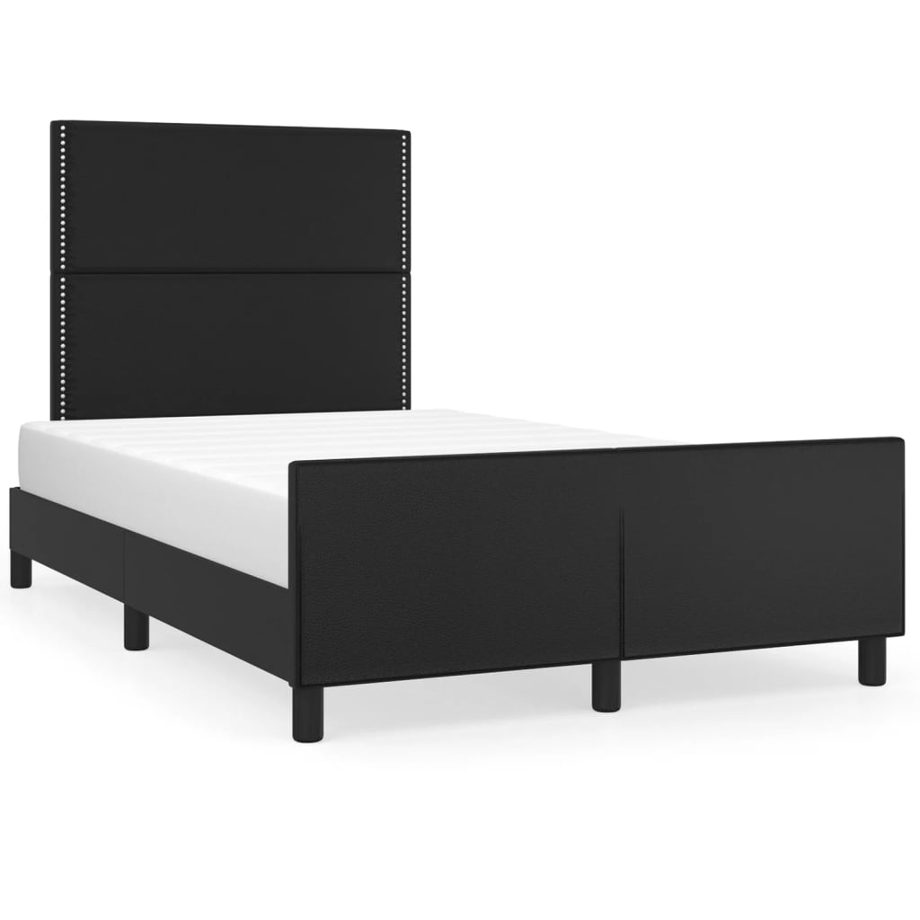 vidaXL Bedframe met hoofdbord kunstleer zwart 120x200 cm