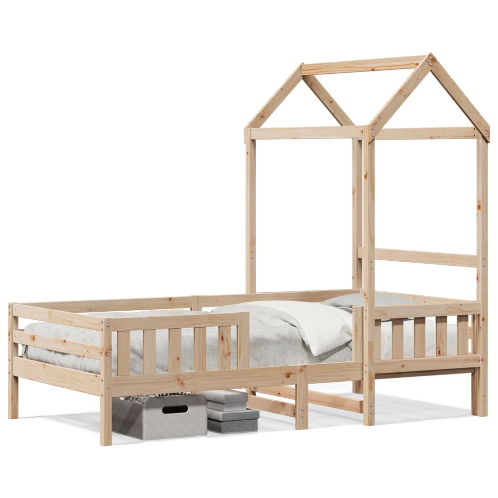 vidaXL Bedframe met huisje massief grenenhout 90x200 cm