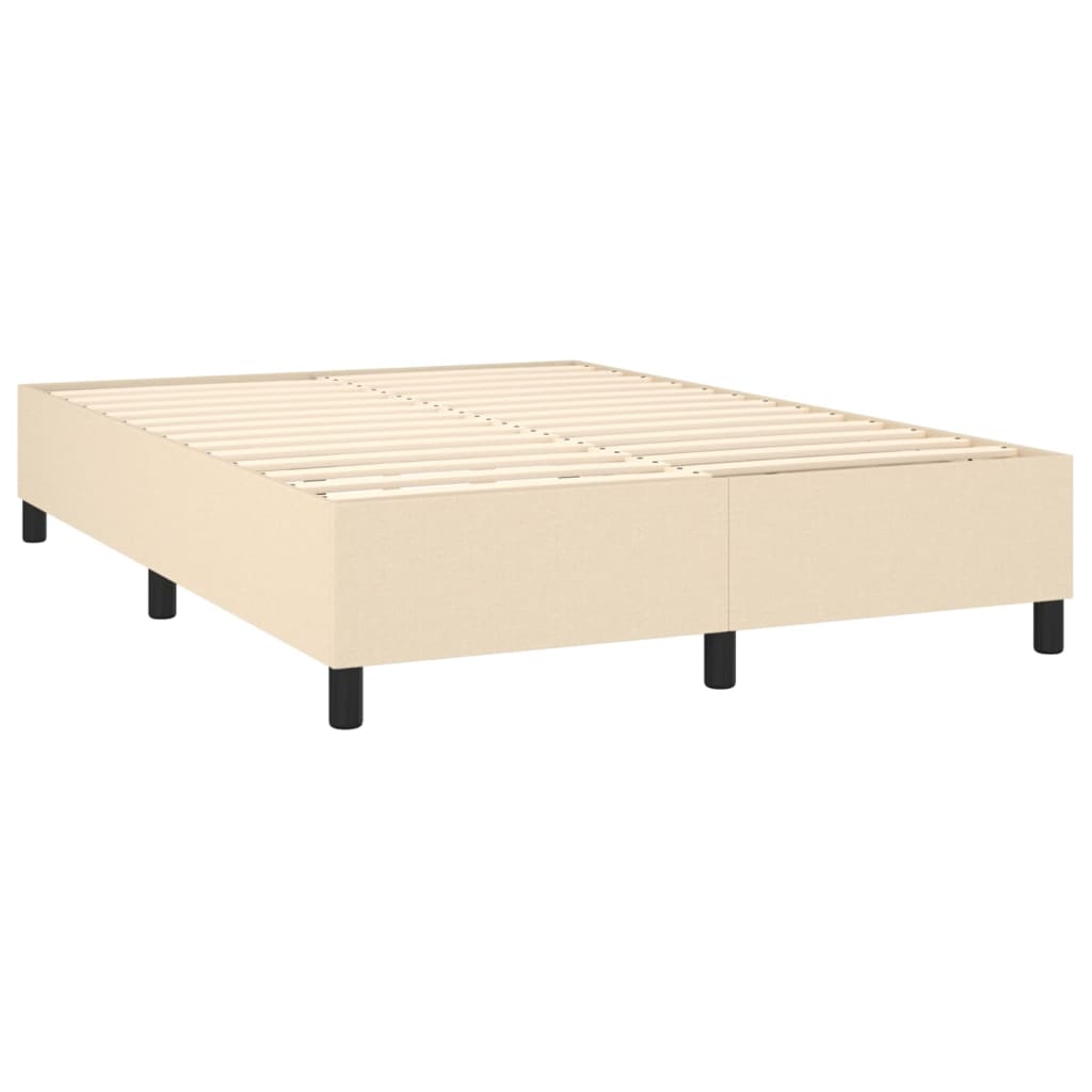 vidaXL Bedframe stof crèmekleurig 140x190 cm