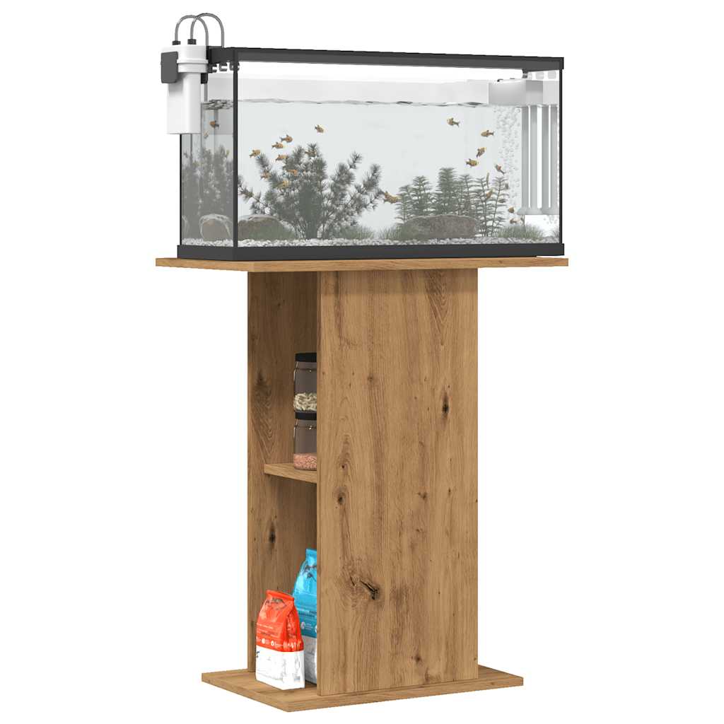 vidaXL Aquariumstandaard 36x60,5x72,5 cm bewerkt hout artisanaal eiken