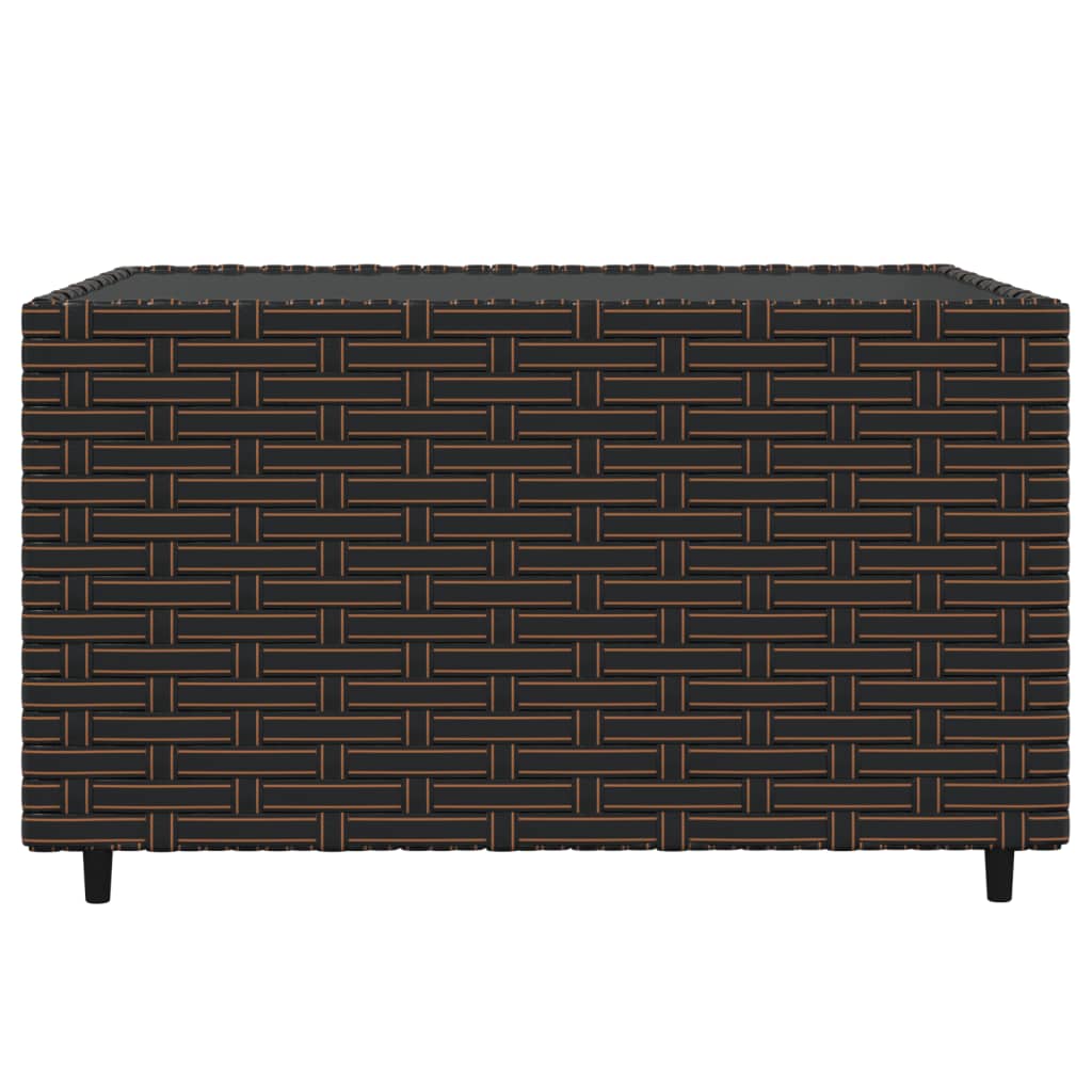 vidaXL 4-delige Loungeset met kussens poly rattan bruin