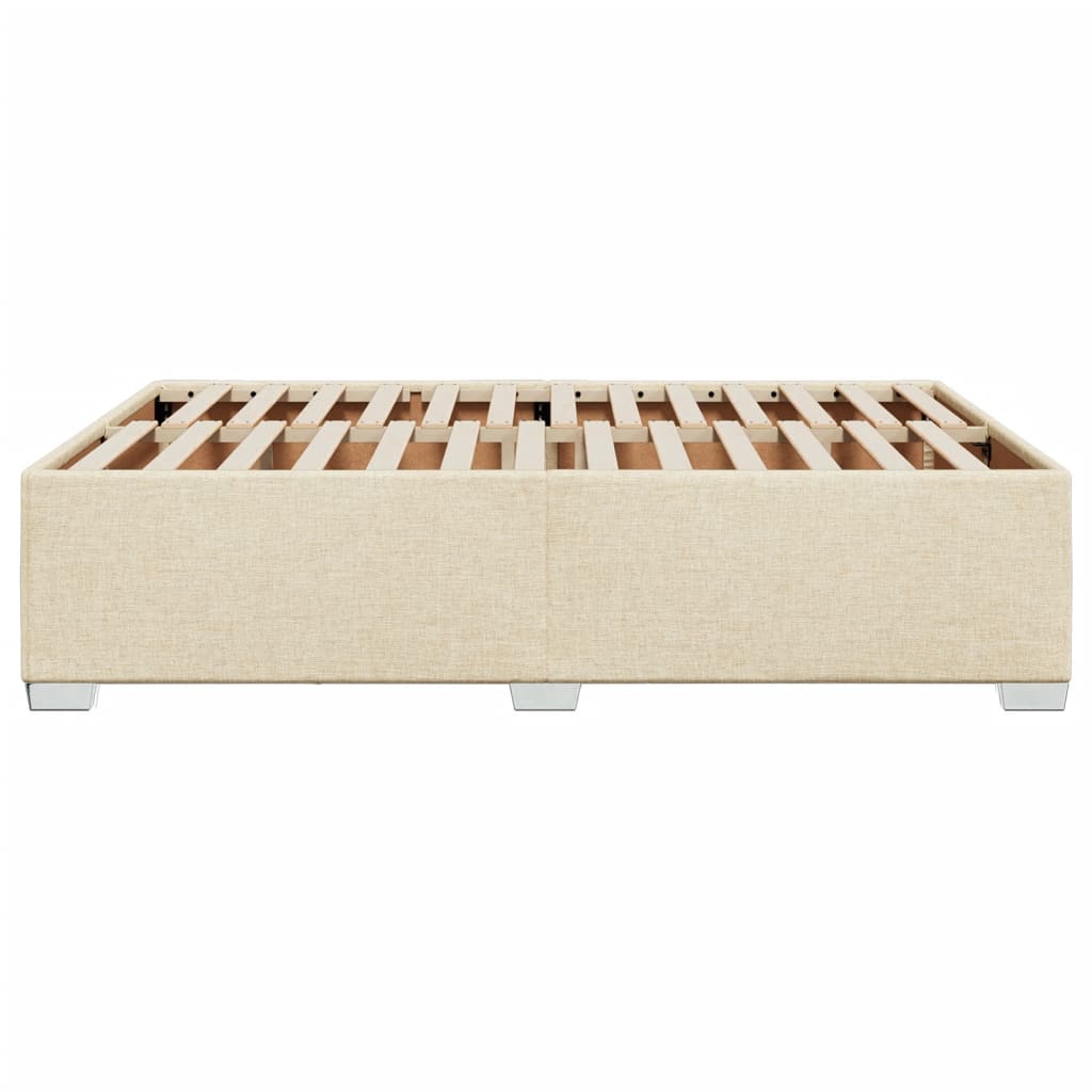 vidaXL Bedframe zonder matras stof crèmekleurig 160x200 cm