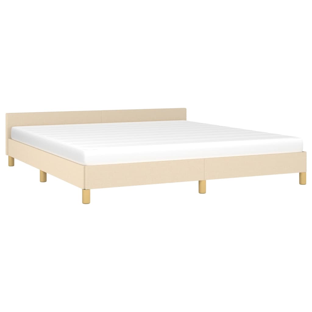 vidaXL Bedframe zonder matras stof crèmekleurig 160x200 cm