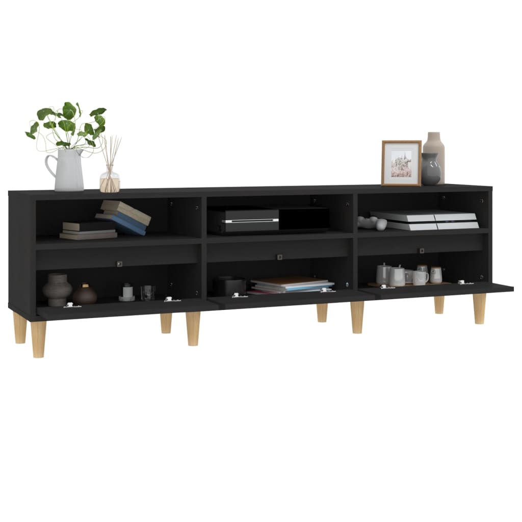 vidaXL Tv-meubel 150x30x44,5 cm bewerkt hout zwart