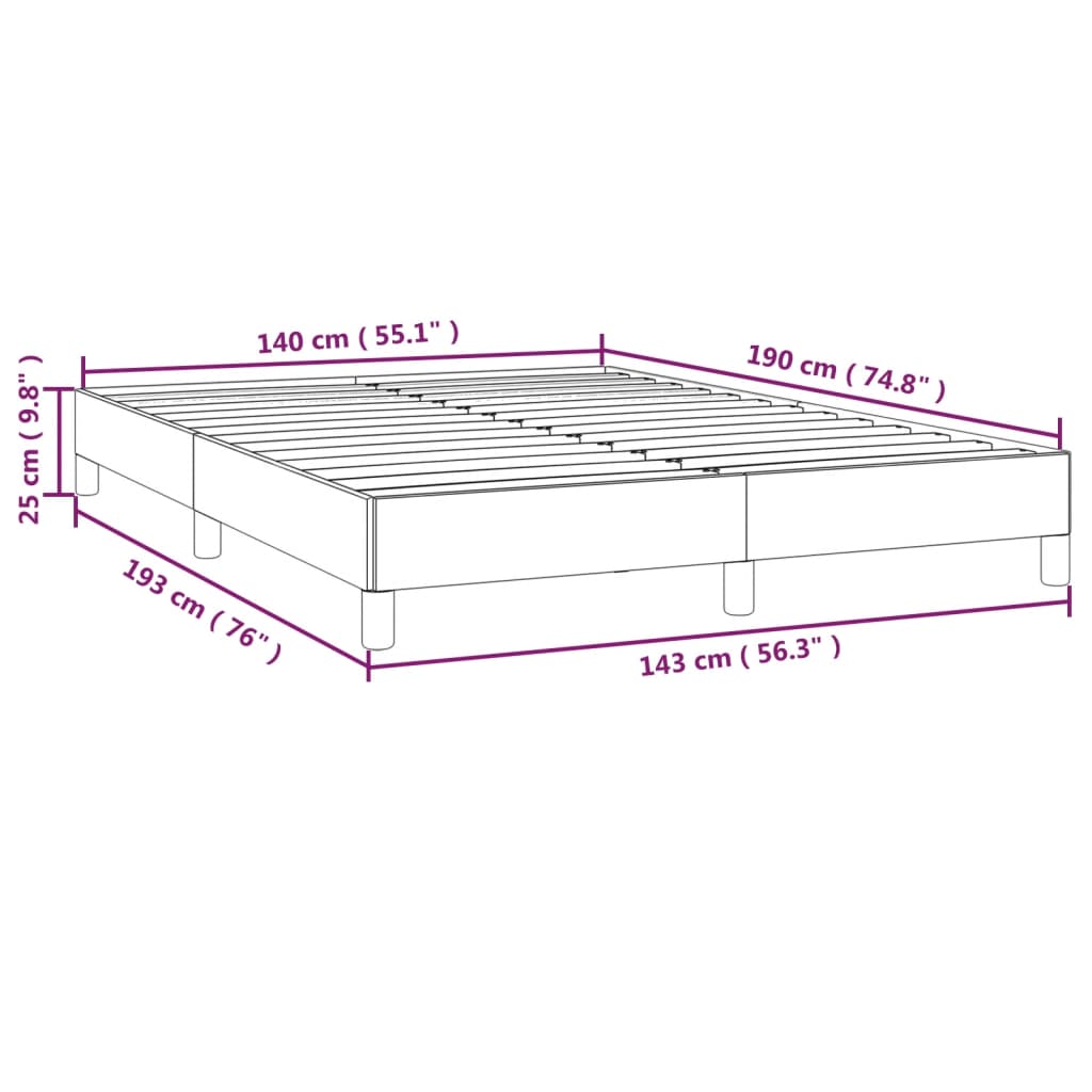 vidaXL Bedframe fluweel lichtgrijs 140x190 cm