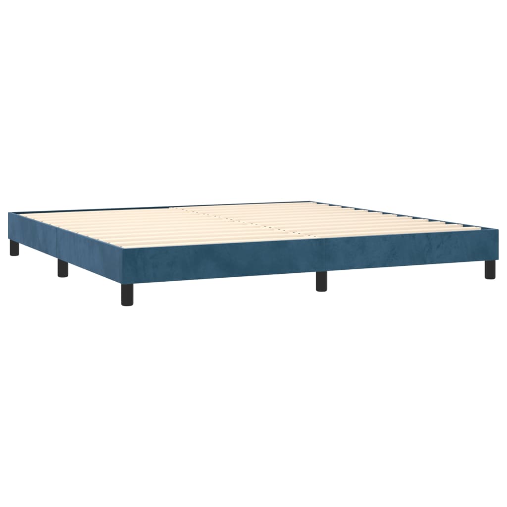 vidaXL Boxspring met matras fluweel donkerblauw 200x200 cm