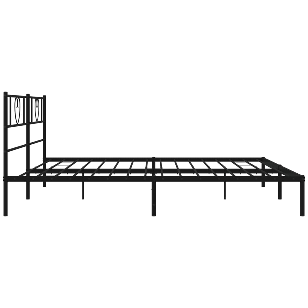 vidaXL Bedframe met hoofdbord metaal zwart 183x213 cm