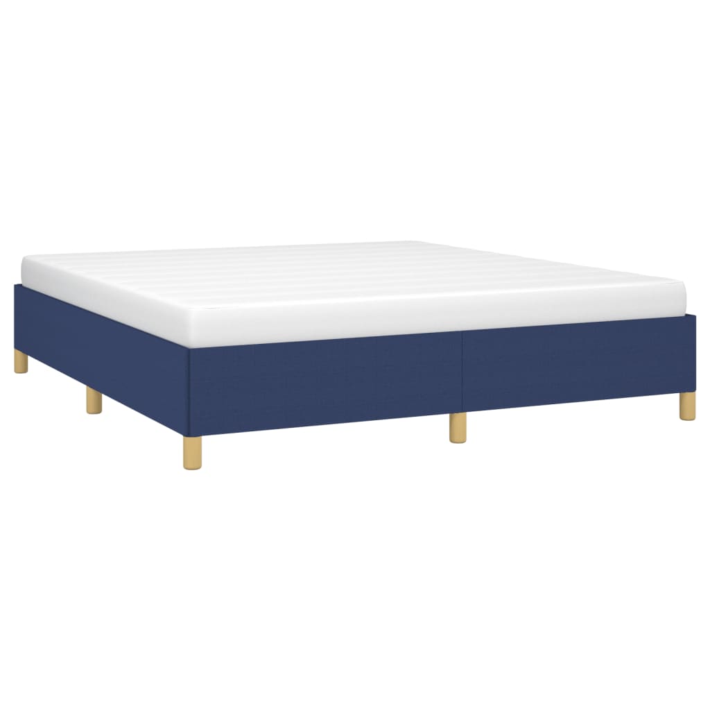 vidaXL Bedframe zonder matras stof blauw 160x200 cm