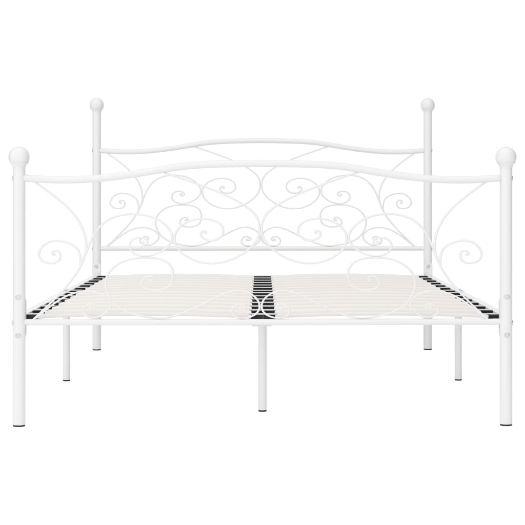 vidaXL Bedframe met lattenbodem metaal wit 140x200 cm