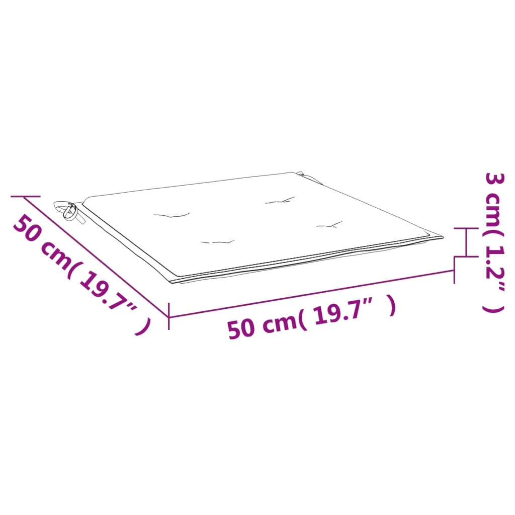 vidaXL Tuinstoelkussens 4 st 50x50x3 cm stof meerkleurig