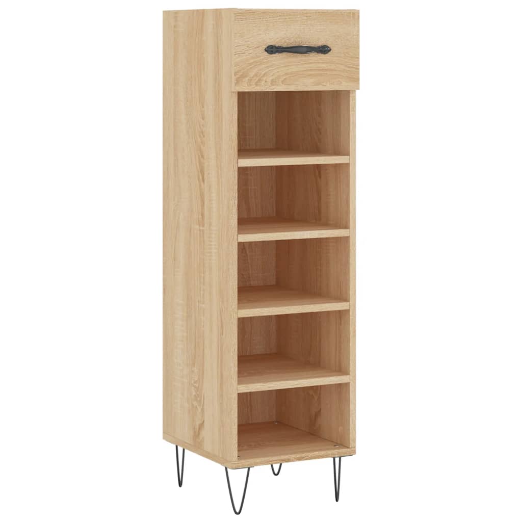 vidaXL Schoenenkast 30x35x105 cm bewerkt hout sonoma eikenkleurig