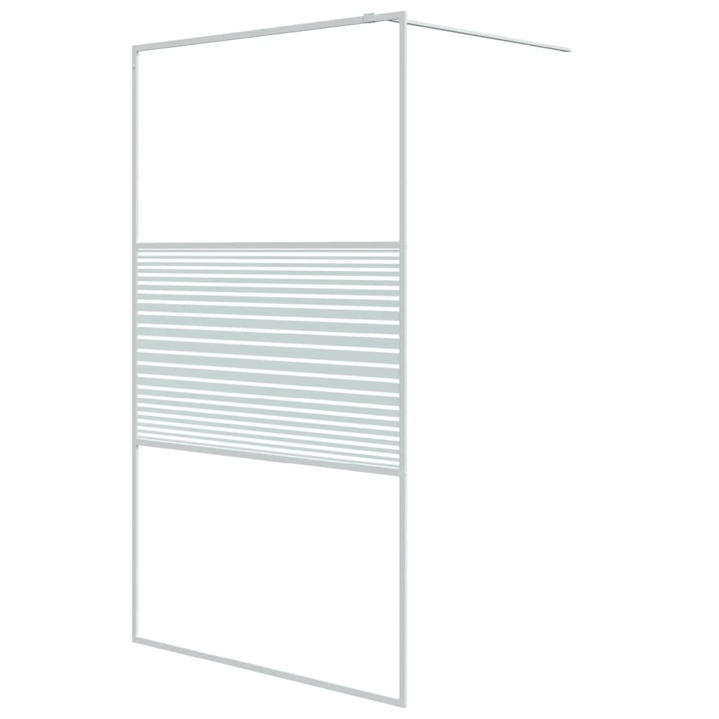 vidaXL Inloopdouchewand 115x195 cm transparant ESG-glas wit