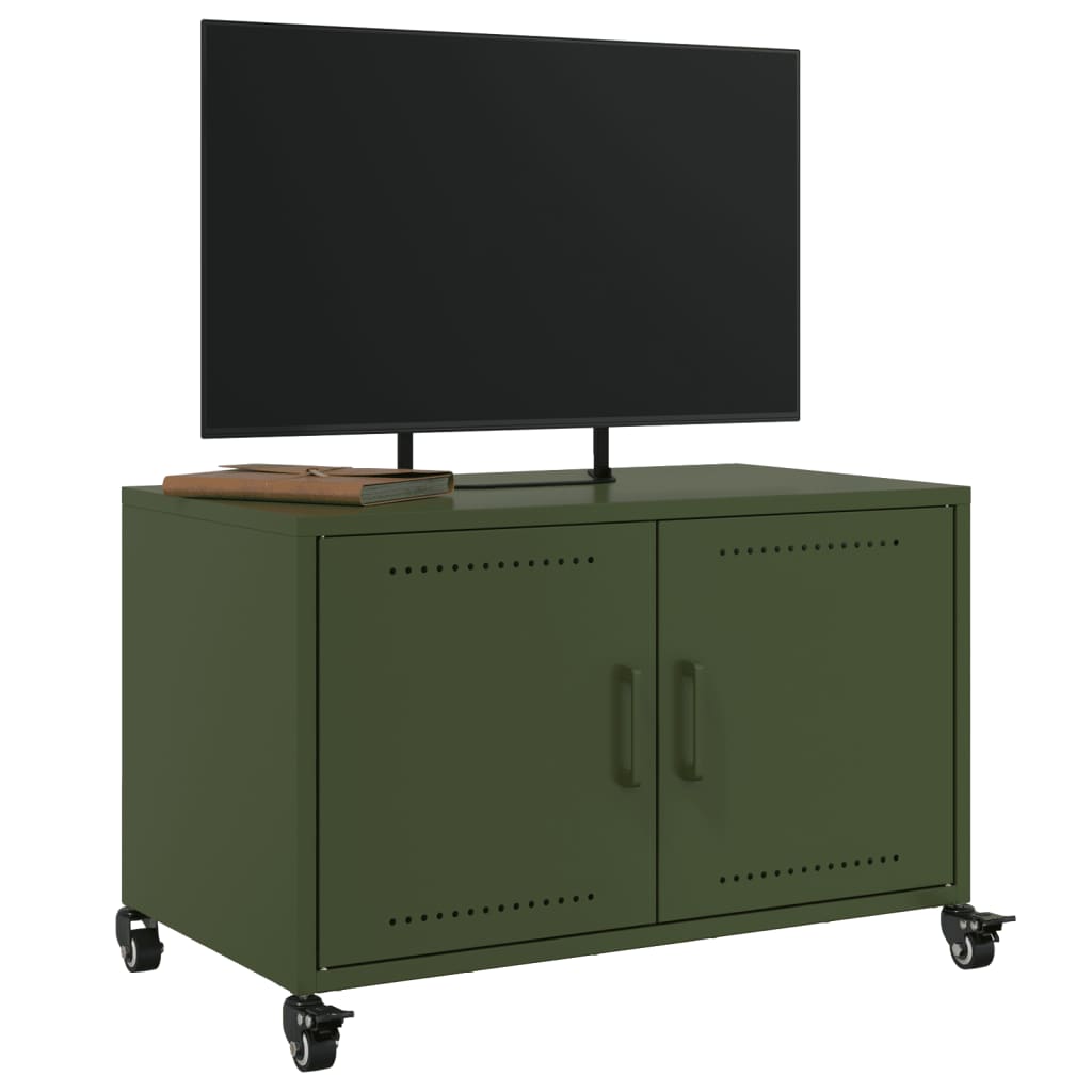 vidaXL Tv-meubel 68x39x43,5 cm staal olijfgroen