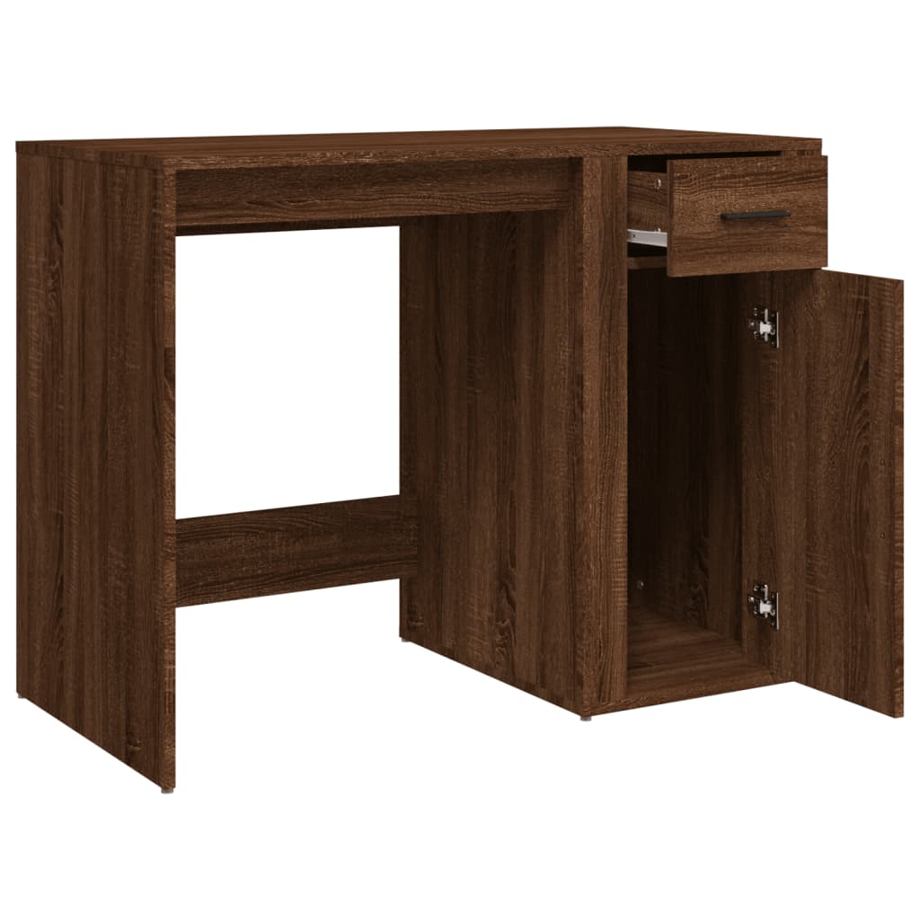 vidaXL Bureau 100x49x75 cm bewerkt hout bruin eikenkleur