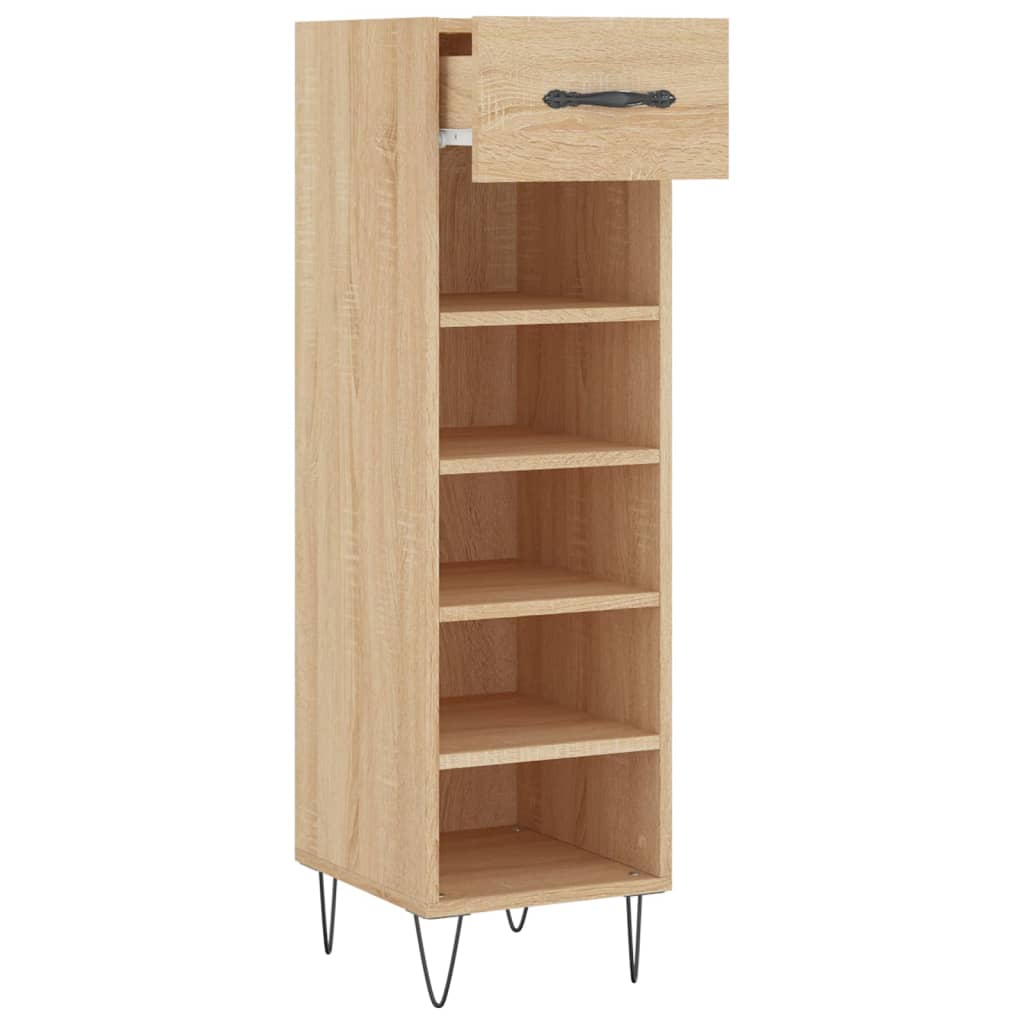 vidaXL Schoenenkast 30x35x105 cm bewerkt hout sonoma eikenkleurig