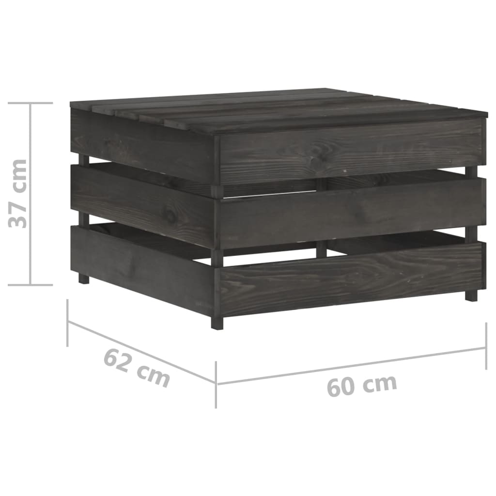 vidaXL 5-delige Loungeset met kussens grijs geïmpregneerd hout