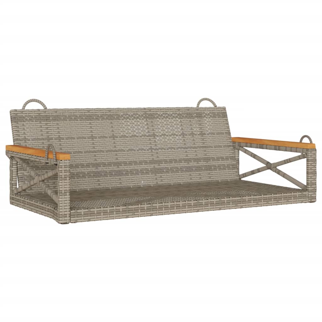 vidaXL Schommelbank 109x62x40 cm poly rattan grijs