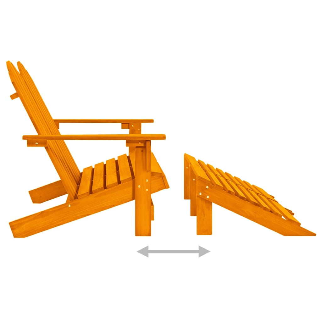 vidaXL Tuinstoel 2-zits Adirondack met voetenbank vurenhout oranje