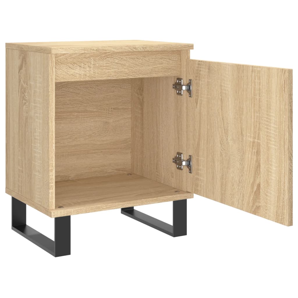 vidaXL Nachtkastjes 2 st 40x30x50 cm bewerkt hout sonoma eikenkleurig