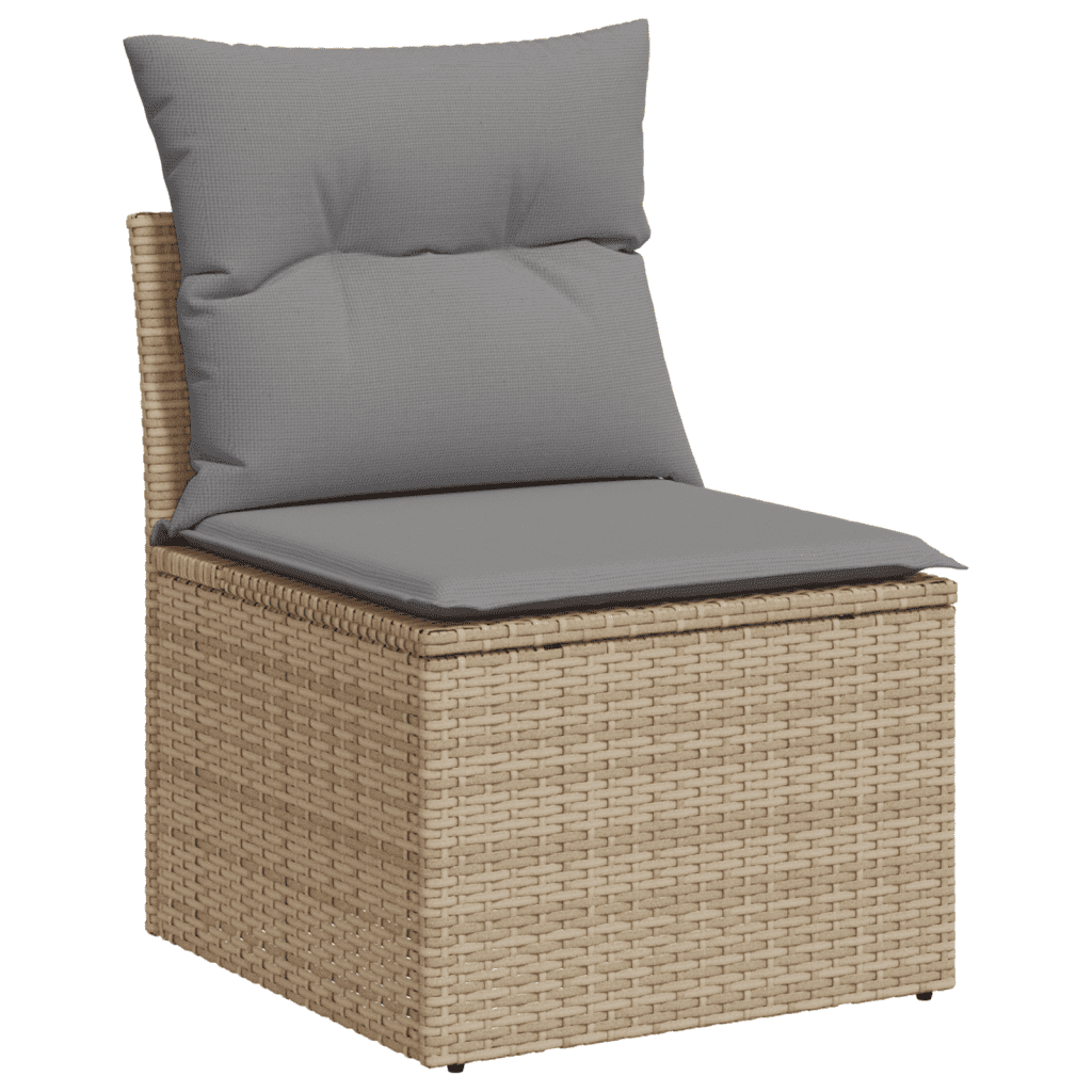 vidaXL 12-delige Loungeset met kussens poly rattan beige