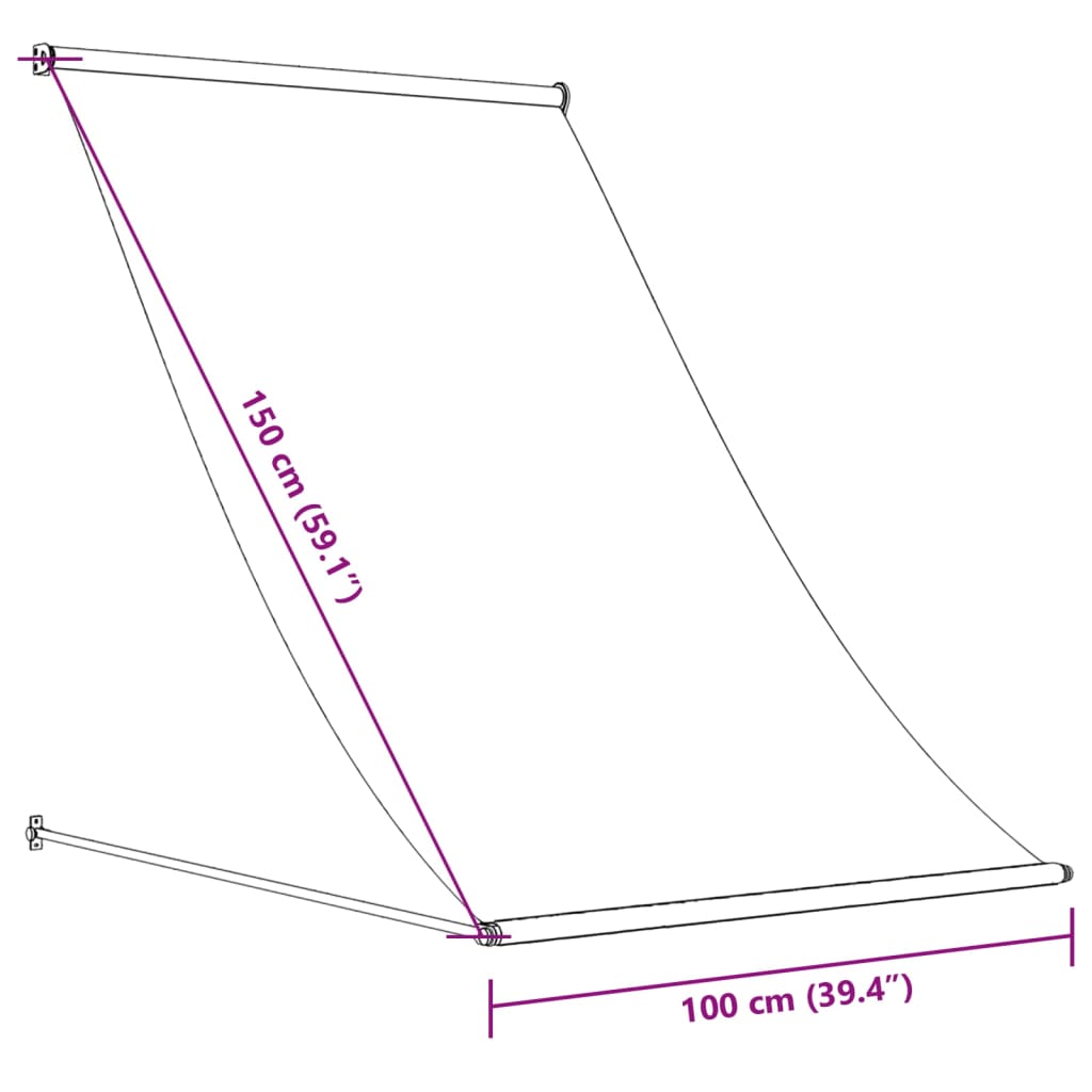 vidaXL Luifel uittrekbaar 250x150 cm stof en staal antracietkleurig