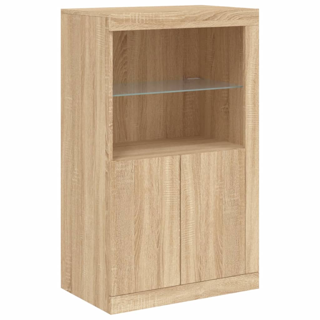 vidaXL Dressoir met LED-verlichting 283x37x100 cm sonoma eikenkleurig