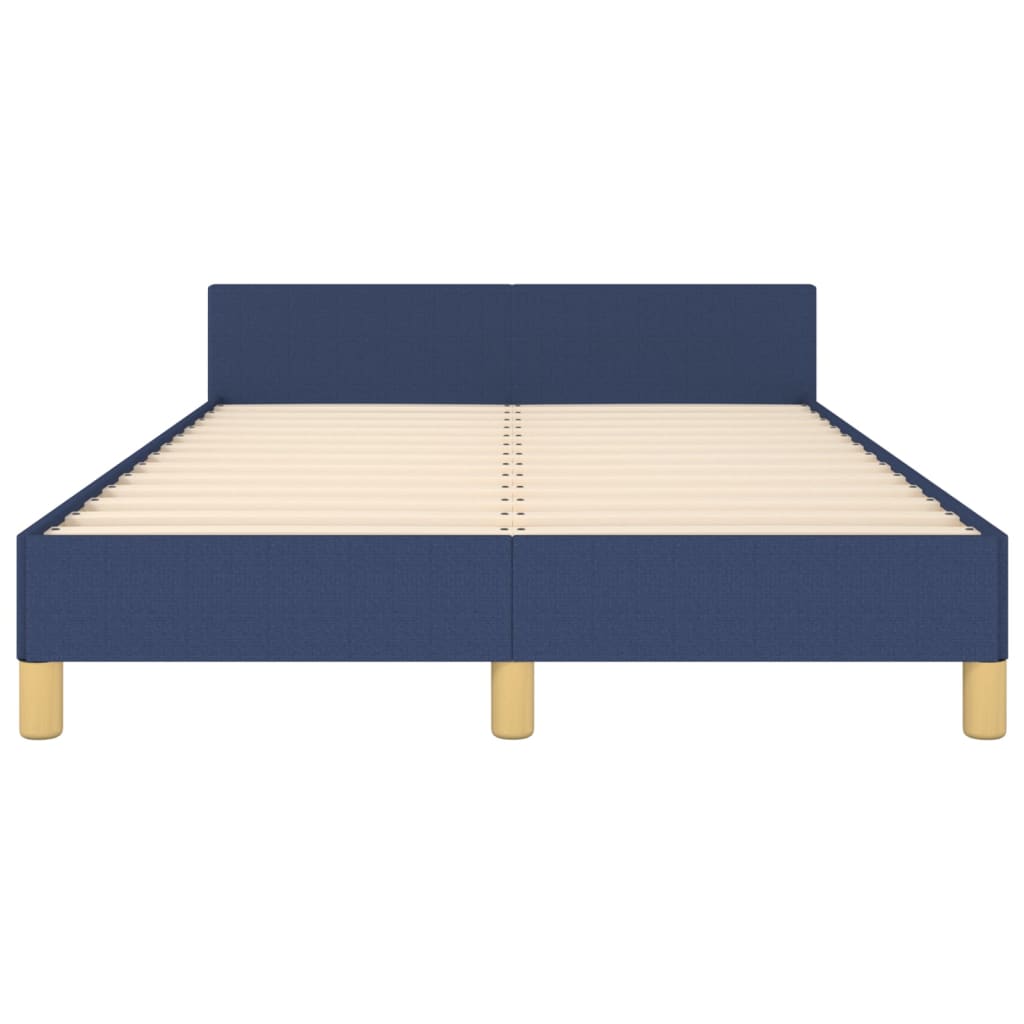 vidaXL Bedframe met hoofdeinde stof blauw 120x200 cm