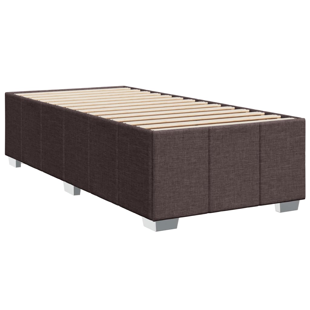 vidaXL Bedframe zonder matras 100x200 cm stof donkerbruin