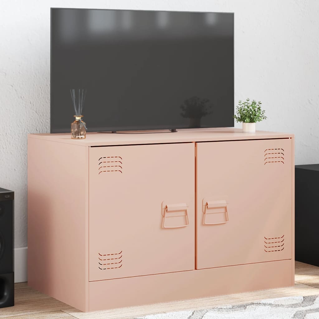 vidaXL Tv-meubel 67x39x44 cm staal roze