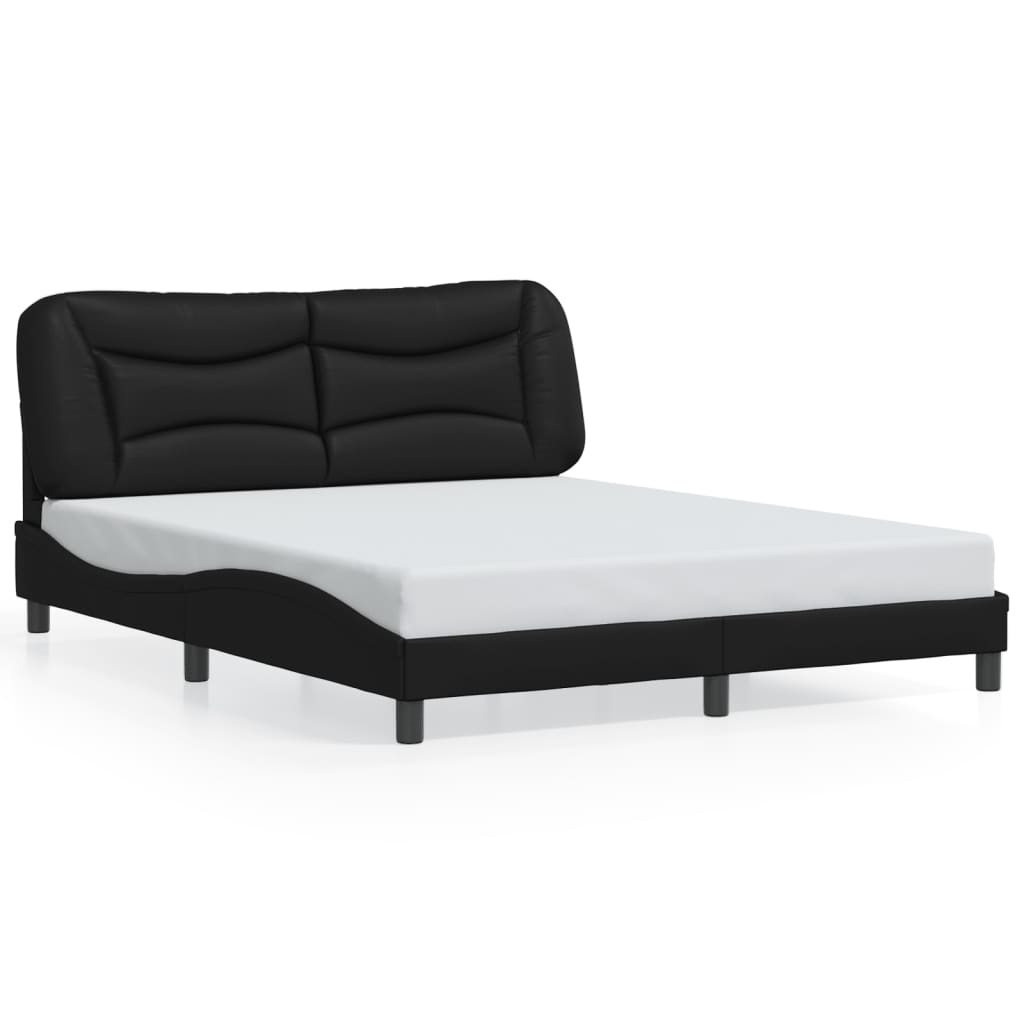 vidaXL Bedframe met hoofdbord kunstleer zwart 160x200 cm