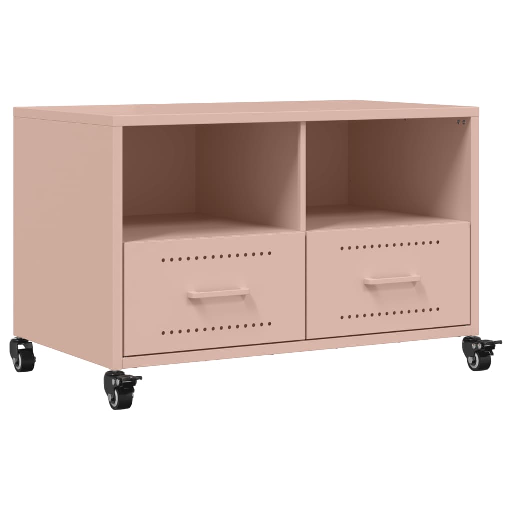 vidaXL Tv-meubel 68x39x43,5 cm staal roze