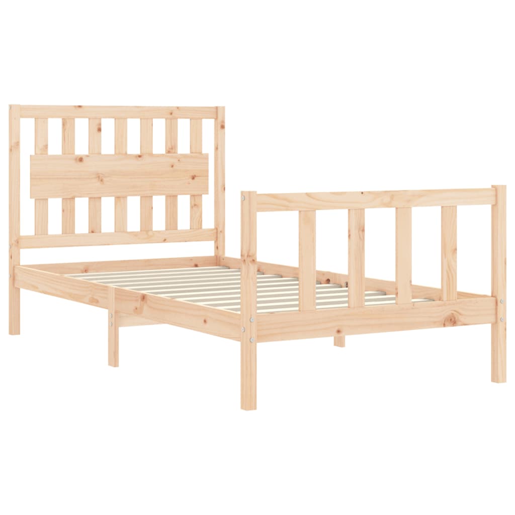 vidaXL Bedframe met hoofdbord massief hout 100x200 cm