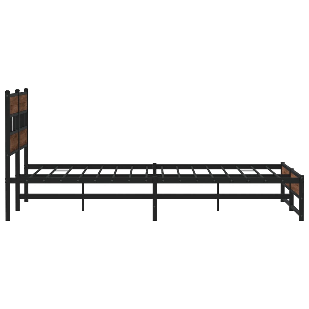 vidaXL Bedframe zonder matras metaal bruin eikenkleur 183x213 cm