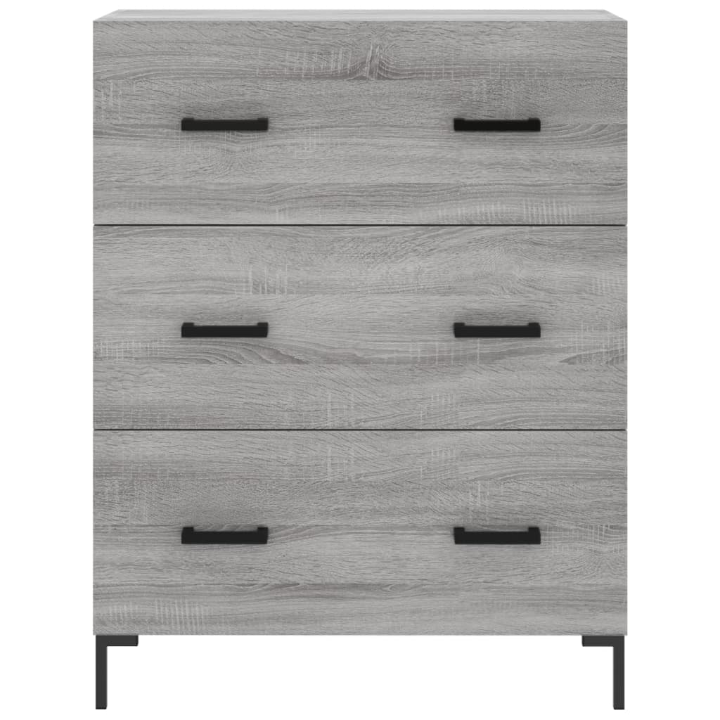 vidaXL Hoge kast 69,5x34x180 cm bewerkt hout grijs sonoma eikenkleurig