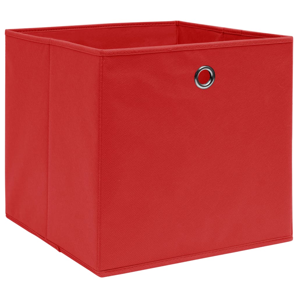 vidaXL Opbergboxen 4 st 28x28x28 cm nonwoven stof rood