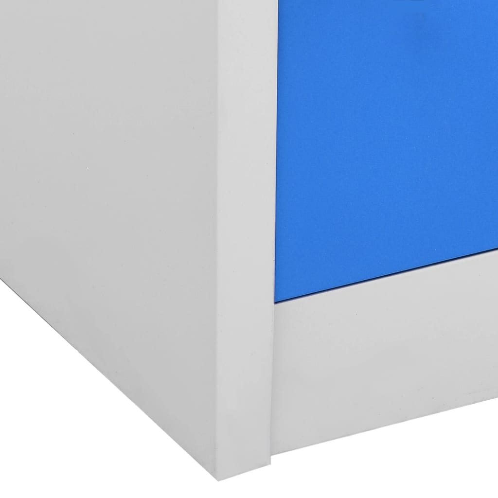 vidaXL Lockerkasten 5 st 90x45x92,5 cm staal lichtgrijs en blauw