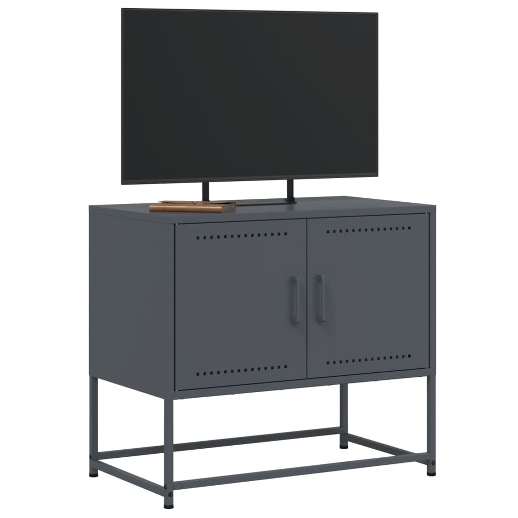 vidaXL Tv-meubel 68,5x39x60,5 cm staal antracietkleurig